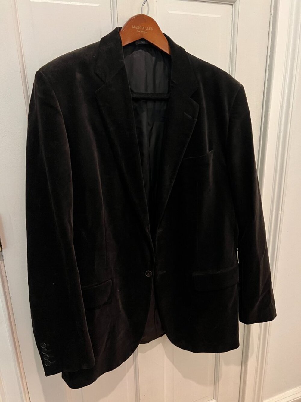 Vintage 90's Calvin Klein Black Velvet Blazer Sport Coat Size 40 Reg